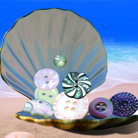 Button Shell Butterfly Reş